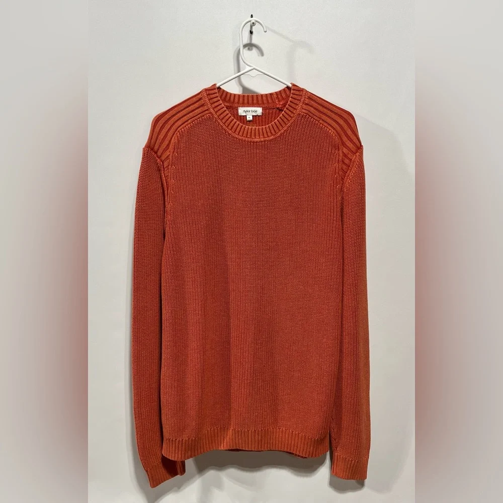 Tyler Boe Men's Burnt Orange 100% Cotton Crewneck Sweater‎